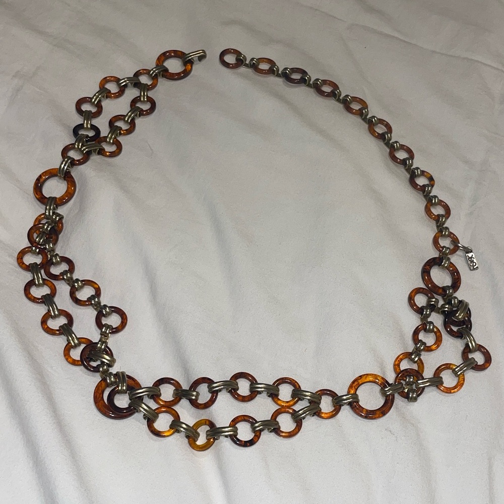 Vintage Yves Saint Laurent Brown and Gold Chain Belt
